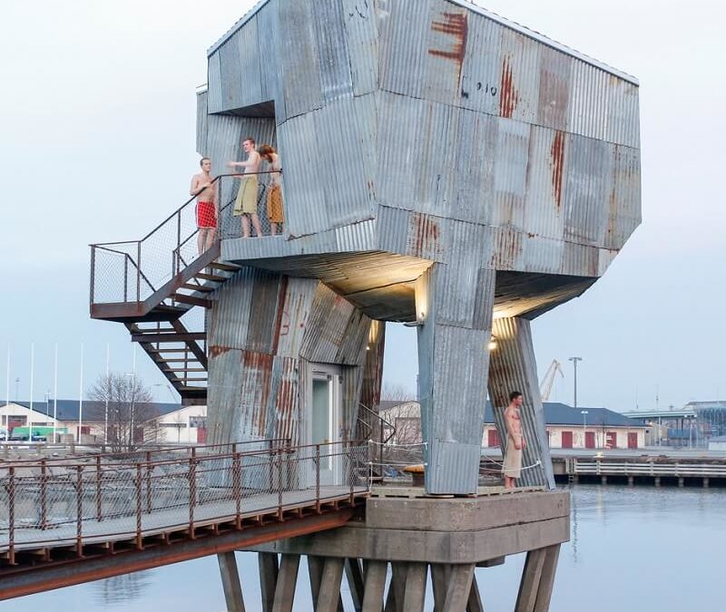 Bastun à Frihamnen, un sauna aux allures futuristes